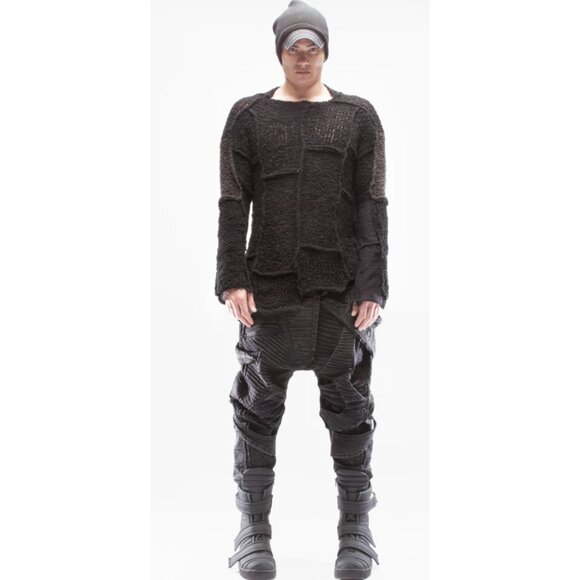 Demobaza Other - DEMOBAZA Nasma Black Knit Sweater Top Unisex Goth Ninja Futurist Utilitarian S